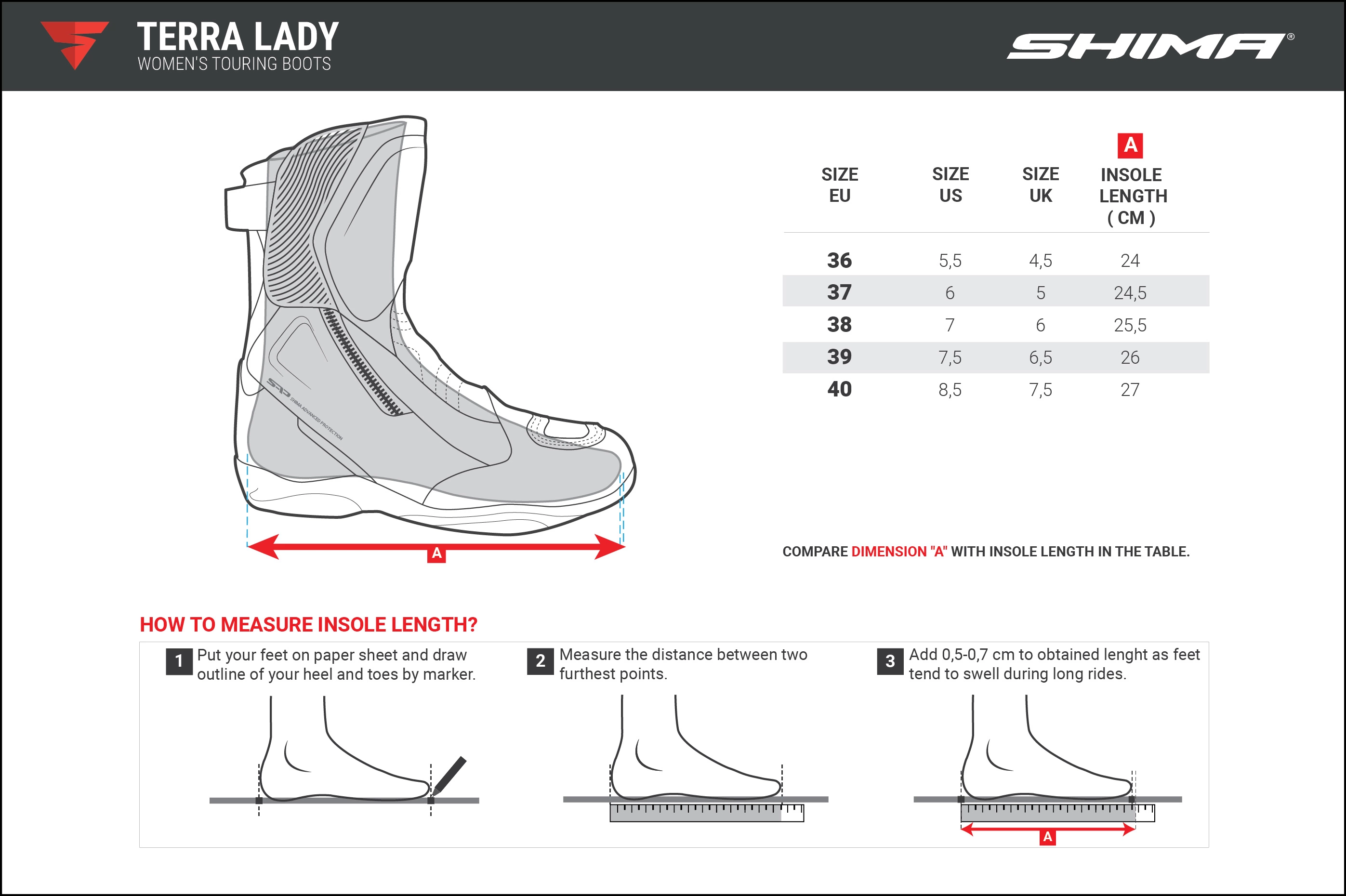 Buty motocyklowe damskie SHIMA TERRA LADY