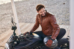 Kurtka motocyklowa skórzana Shima HUNTER+ 2.0 jasny brązowy