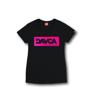 Koszulka T-shirt damski DAVCA black pink logo