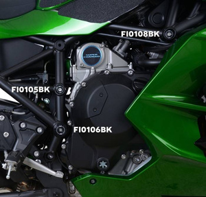 Zaślepka motocyklowa ramy RG Racing Kawasaki H2/H2R/H2 SX, prawa strona góra czarna