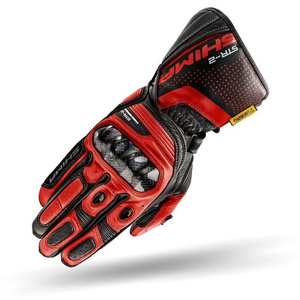 Rękawice motocyklowe skórzane sportowe Shima STR-2 GLOVES czarny/czerwony