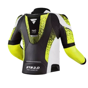Kurtka motocyklowa skórzana sportowa Shima STR 2.0 biały/fluo