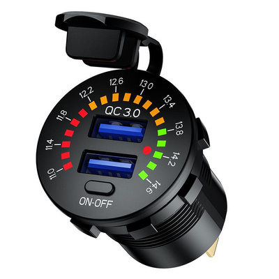 Motocyklowe gniazdo 2 x USB QC 3.0 - 36 W - MUS34