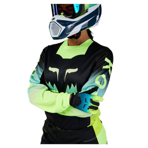 Damska bluza koszulka motocyklowa rowerowa cross mtb FOX 180 Flora czarny/żółty