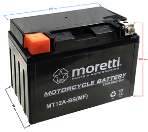 Akumulator motocyklowy MORETTI AGM (Gel) MT12A-BS