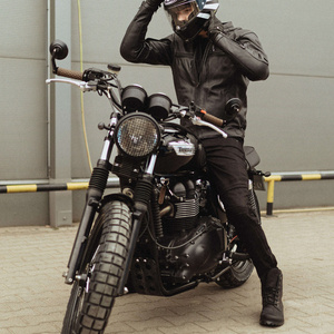 Jeansy motocyklowe Rebelhorn RAGE II TAPERED FIT czarny vintage