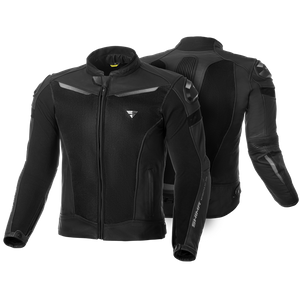 Kurtka motocyklowa skórzana miejska Shima PISTON czarny