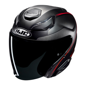 Kask motocyklowy otwarty HJC F31 Ludi czarny/czerwony