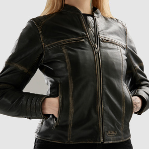 Damska kurtka motocyklowa skórzana miejska Rebelhorn HUNTER II brązowy vintage