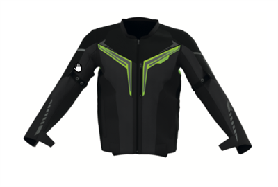 Kurtka motocyklowa tekstylna miejska OZONE FLOW czarna żółty fluo