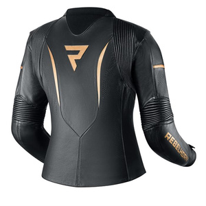 Damska kurtka motocyklowa skórzana miejska/sportowa Rebelhorn REBEL czarny-złoty