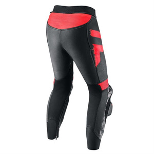 Spodnie skórzane motocyklowe Rebelhorn REBEL czarny-czerwony
