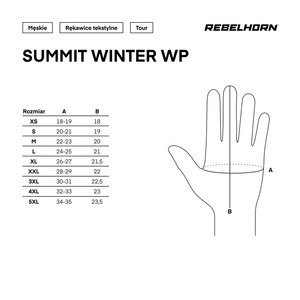 Rękawice motocyklowe miejskie/turystyczne SUMMIT WINTER WP czarny