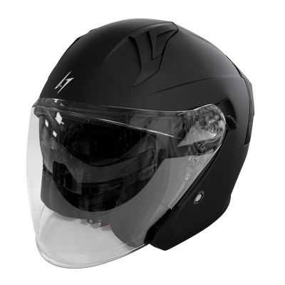 Kask otwarty Stormer Run czarny mat