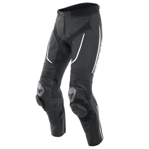 Spodnie skórzane Dainese Alpha Perforowane – czarno/białe